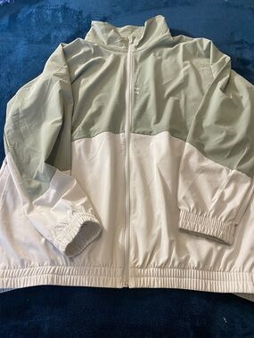 Under Armour Sage Green and White Colorblock Zip Jacket
